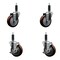 Service Caster 4'' SS Maroon Poly Wheel Swivel 1'' Expanding Stem Caster Set 2 Brakes, 4PK SCC-SSEX20S414-PPUB-MRN-2-TLB-2-1 - alternate 1